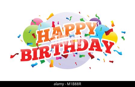Happy Birthday Surprise Party Vector Graphic Card Design Stock Vector
