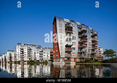 The Netherlands, Den Bosch, Modern residential apartment buildings called Armada in district called Paleiskwartier. Stock Photo