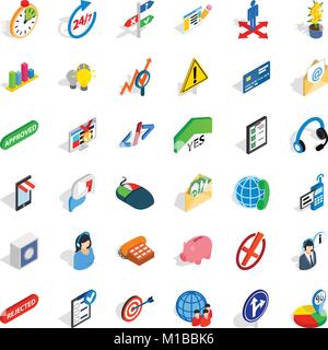 Ceos icons set, isometric style Stock Vector