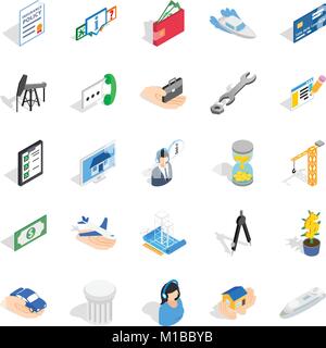 Merchant icons set, isometric style Stock Vector