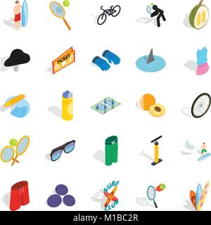 Sport style icons set, isometric style Stock Vector