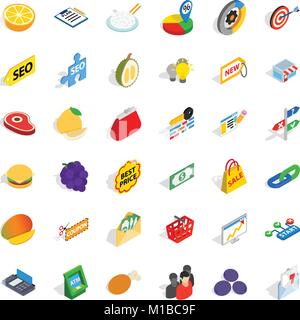 Available icons set, isometric style Stock Vector