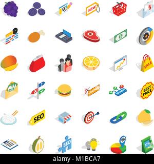 Suggestion icons set, isometric style Stock Vector