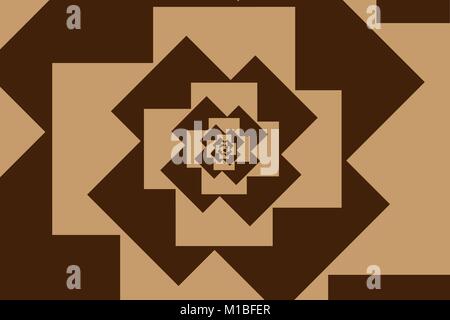 Spiral of rotating squares, Spiral from squares - brown pattern Stock Vector