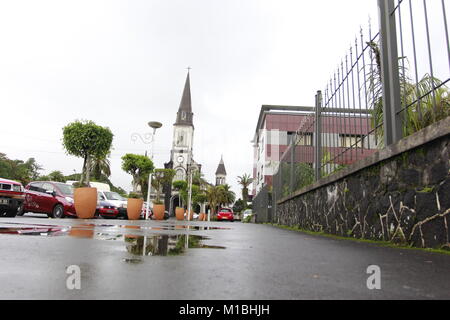 Dangerous Cyclone Berguitta pulls away from Mauritius, La Reunion after bringing damaging winds and flooding Stock Photo