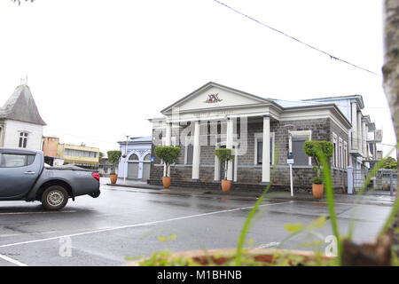 Dangerous Cyclone Berguitta pulls away from Mauritius, La Reunion after bringing damaging winds and flooding Stock Photo