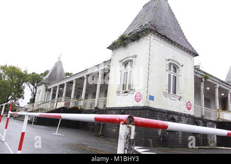 Dangerous Cyclone Berguitta pulls away from Mauritius, La Reunion after bringing damaging winds and flooding Stock Photo