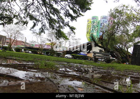 Dangerous Cyclone Berguitta pulls away from Mauritius, La Reunion after bringing damaging winds and flooding Stock Photo