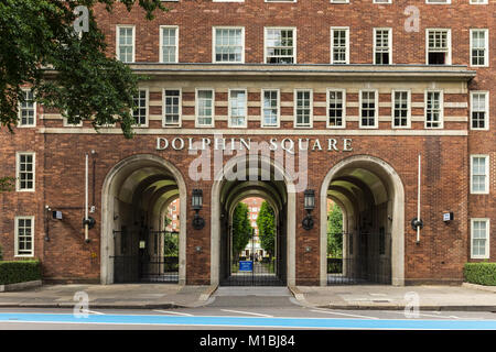 Dolphin Square is a block of private flats and business complex built in mid 1930s in Pimlico, London, UK Stock Photo