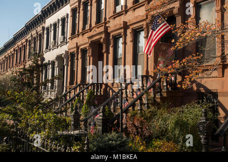 Brownstones park slope Brooklyn NYC Stock Photo