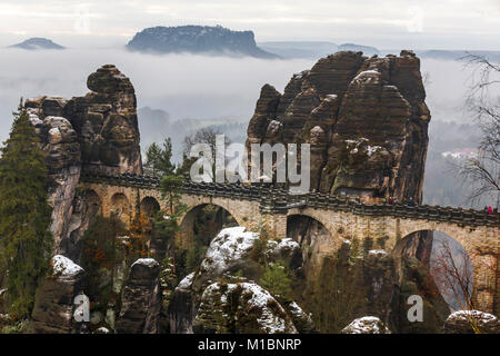 bastei bridge germany in the winter Stock Photo