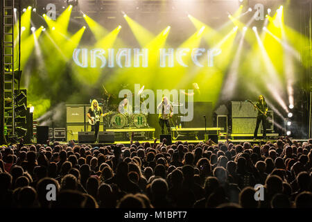 British hardrock band Uriah Heep live at the Riverside Festival in Aarburg, Aargau, Switzerland Stock Photo