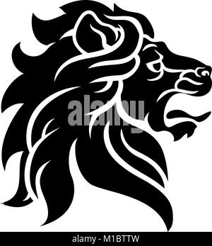 Lion Head Side On Stock Vector