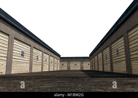 3d illustration of self storage units isolated on white background Stock Photo