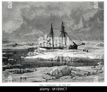 The Germania in the ice, Second German North Polar Expedition, 1869 Stock Photo