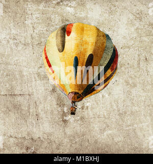Digitally enhanced image of a floating hot air balloon Stock Photo