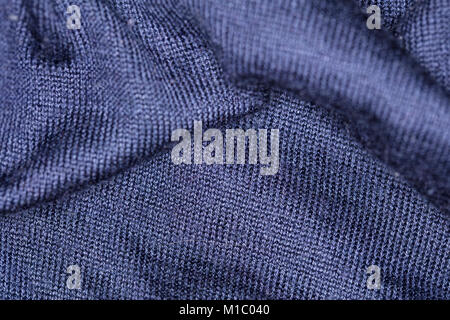 fabric in blue color, waves made, background Stock Photo