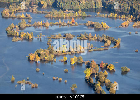 Season Flood - River overflowed - Flooded fields of Planinsko polje, Slovenia Stock Photo