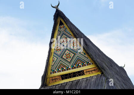 Traditional ethnic house in a village near Berastagi, Sumatra, Indonesia Stock Photo