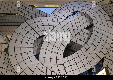 Sous le Ciel, Leandro Erlich exhibition in Le Bon Marche Rive Gauche Department store, Famous escalators designed by Andree Putman, Paris, France, Eur Stock Photo