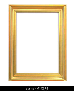 3D render of Classic Vintage Gold Frame. Isolated and Blank for Copy Space.
