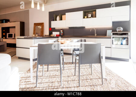 home interior modern beautiful apartment in new luxury location Stock Photo