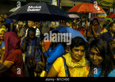 KUALA LUMPUR, MALAYSIA - JANUARY 29: A Hindu devotee attend to prayer during Thaipusam festivals in Kuala Lumpur on January 29, 2018. Malaysian Hindu participate in the annual Hindu thanksgiving festival in which devotees subject themselves to painful rituals in a demonstration of faith and penance held in honour of Lord Murugan, Hindu in Malaysia celebrated Thaipusam begin on Jan 28 until 31 this year. Credit: Samsul Said/AFLO/Alamy Live News Stock Photo