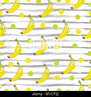 seamless pattern with banana fruit vector Stock Vector