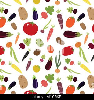 Cute vegetables vector seamless pattern Stock Vector
