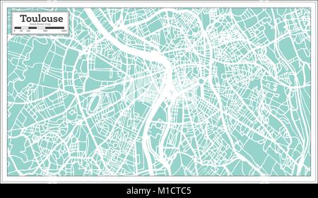 Toulouse France City Map in Retro Style. Outline Map. Vector Illustration. Stock Vector