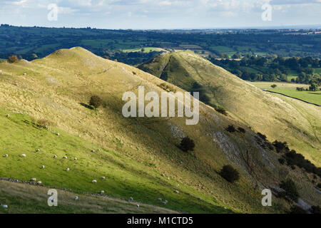 View looking from Bunster Hill towards Thorpe Cloud and Dovedale, Peak District National Park, Staffordshire Stock Photo