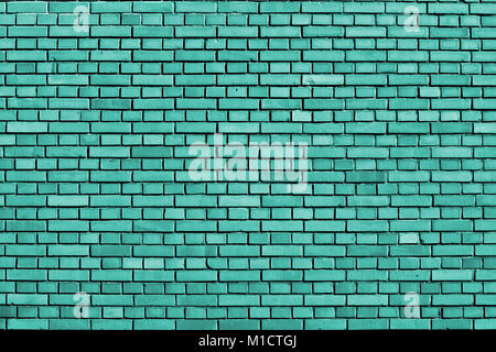turquoise brick wall background Stock Photo