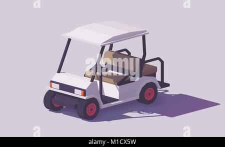 Vector low poly golf cart Stock Vector