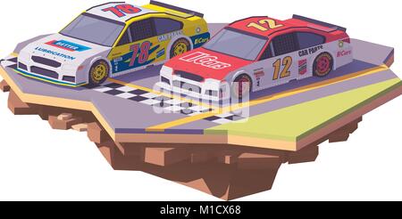 Vector low poly racing cars Stock Vector