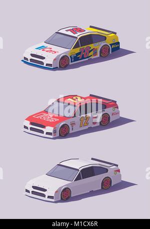 Vector low poly racing cars Stock Vector