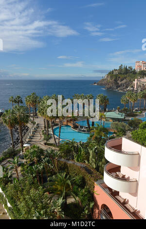 Swimming pool, Hotel Royal Savoy', R. Carvalho Araújo, Funchal, Madeira, Portugal, Swimmingpool, Hotel ´Royal Savoy´ Stock Photo