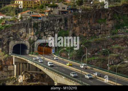Motorway VR 1, Funchal, Madeira, Portugal, Autobahn VR 1 Stock Photo