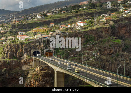 Motorway VR 1, Funchal, Madeira, Portugal, Autobahn VR 1 Stock Photo