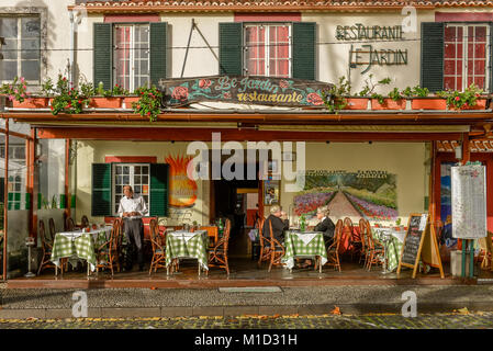 Restaurant, Rua D. Carlos I, Old Town, Funchal, Madeira, Portugal, Altstadt Stock Photo