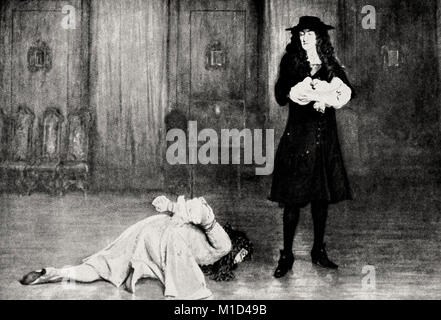 The Duke of Monmouth pleads for his life before James II - 1685 Stock Photo
