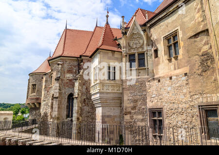 Corvin Castle, medieval castle in Hunedoara, Transylvania, Romania. June 2017. Stock Photo