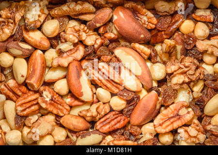 Assortment of mixed fruit and nuts Stock Photo