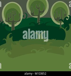 Forest of magic trees. Vector Stock Vector