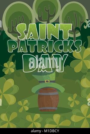 Day poster design template vector St. Patrick Easy to edit elements - Format A4 Stock Vector