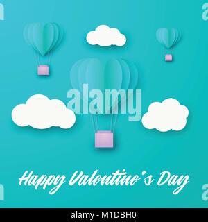 love Invitation card Valentines day balloon heart