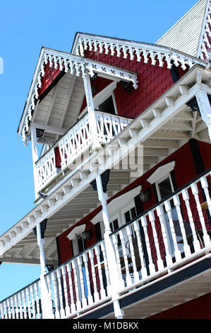 Detail of a summer cottage in Oak Bluffs,  Massachusetts on the island of Marthas Vineyard Stock Photo