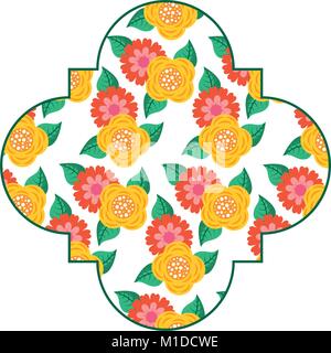 seamless pattern label spring decoration floral Stock Vector