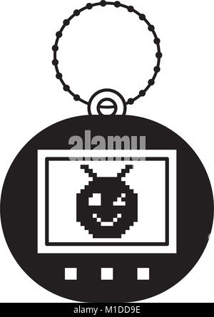tamagotchi game with pixel animal pet simulator Stock Vector