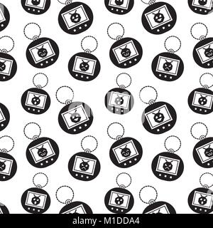 seamless pattern toy vintage tamagotchi Stock Vector