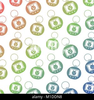 seamless pattern toy vintage tamagotchi Stock Vector